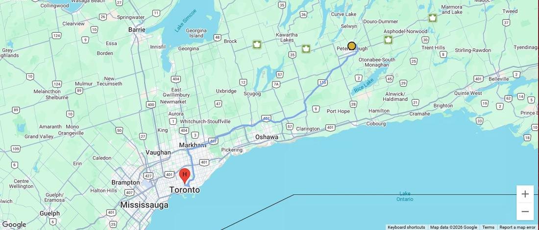 Map showing a technician on the way with the driving route to the customer